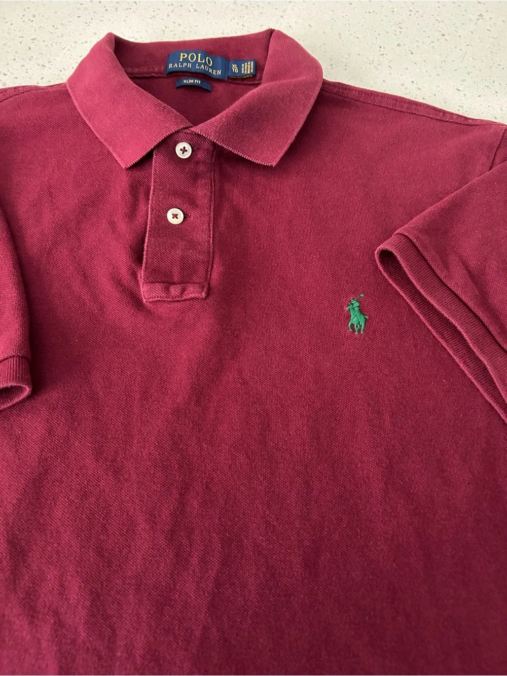 Ralph Lauren Men’s Burgundy Polo with Green Pony